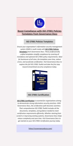 Boost Compliance with ISO 27001 Policies Templates from Governance Docs