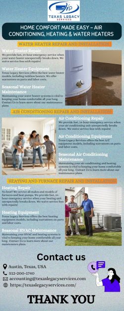 Home Comfort Made Easy – Air Conditioning, Heating & Water Heaters