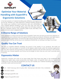 Optimize Your Material Handling with Superlift’s Ergonomic Solutions