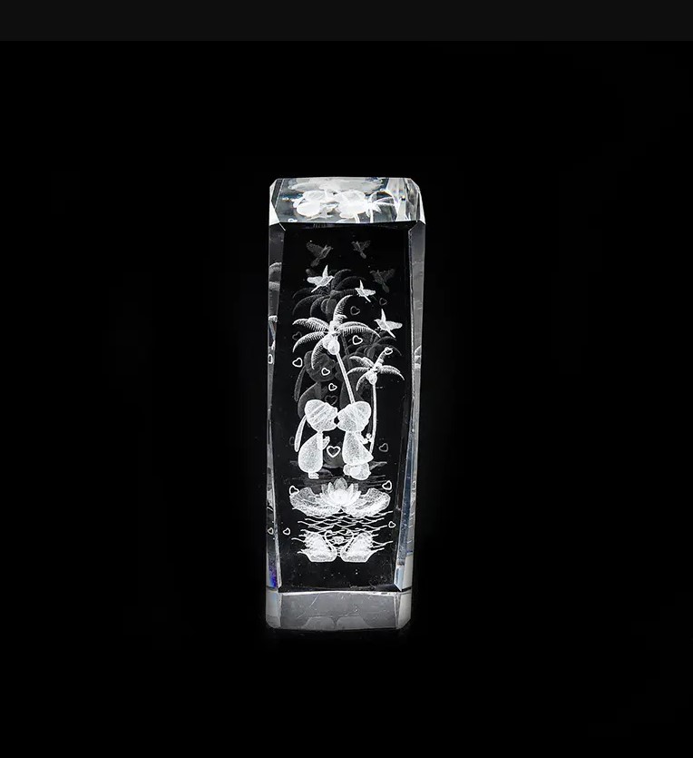 Crystal Cube Laser 3D Internally Carved Cube