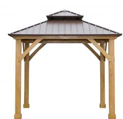 10′ x 10′ Hardtop Gazebo Patio Canopy Shelter Outdoor w/ Steel Double Tier Roof