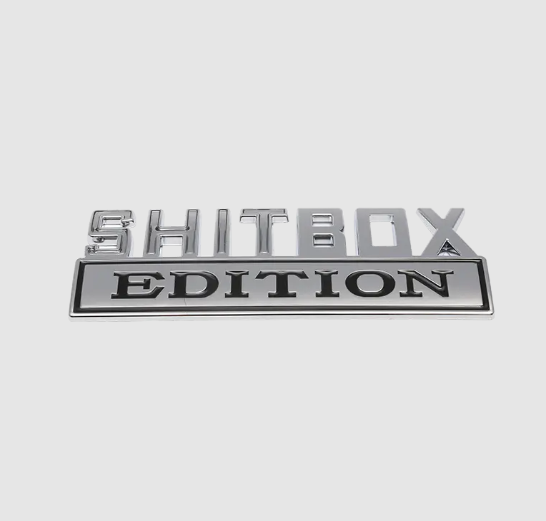 Silver Car Metal Fender Logo ABS 3D Electroplated Emblem