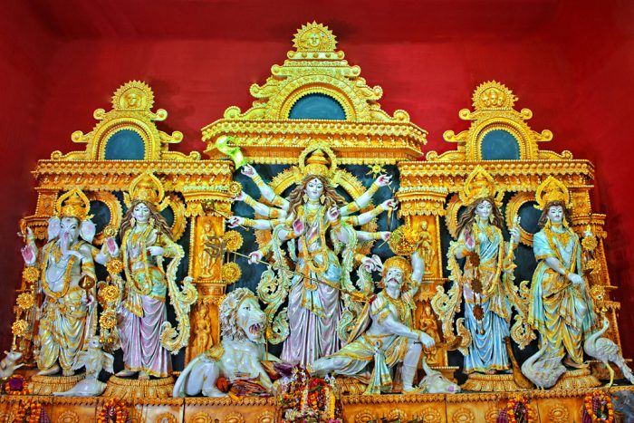 Lightweight & Durable Fiberglass Durga Idols – Book Now!