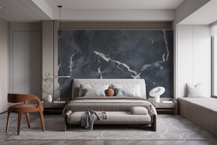 Dark Gray Terrazzo Natural Granite Marble Mural