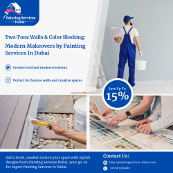 Two‑Tone Walls & Color Blocking Modern Makeovers by Painting Services In Dubai