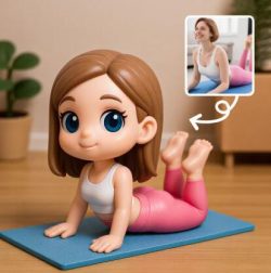 Süße Yoga-mädchen-3d-charakterfigur, Desktop-zubehör Und Geschenkidee