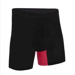 Men’s Bamboo Long Leg Boxer Briefs Burgundy | Frank and Beans