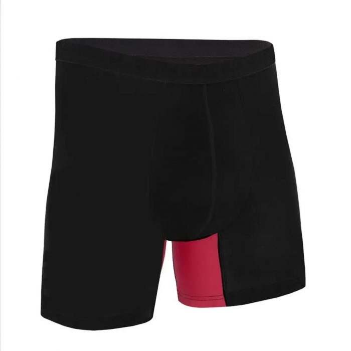 Men’s Bamboo Long Leg Boxer Briefs Burgundy | Frank and Beans