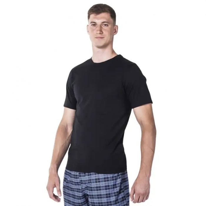 Mens Black Crew Neck T-Shirt | Frank and Beans