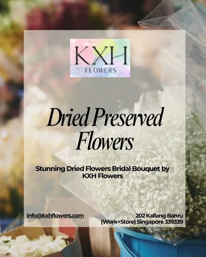 Stunning Dried Flowers Bridal Bouquet by KXH Flowers