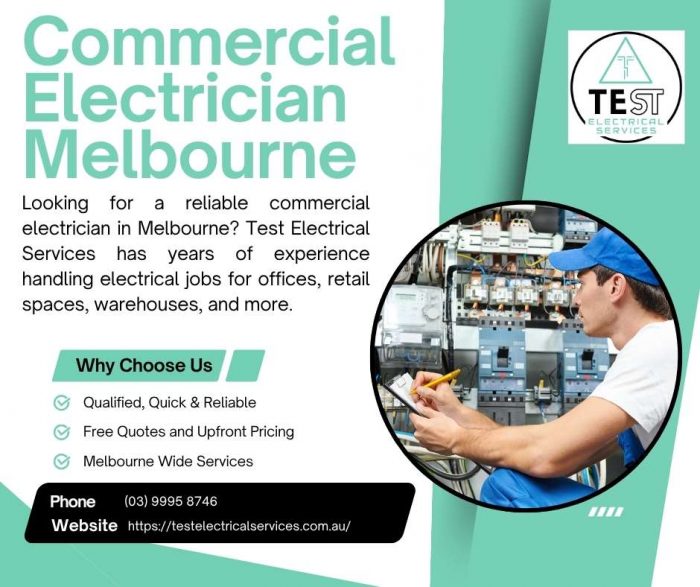 Expert Commercial Electrician in Melbourne – Test Electrical Services