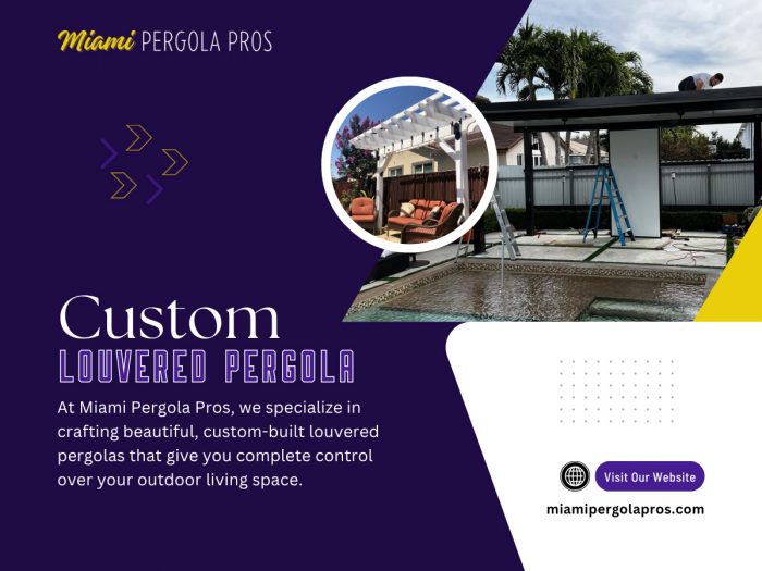 Custom louvered pergola