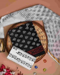 Buy Premium Pink Sanganeri Cotton Suit with Kota Doria Dupatta Online