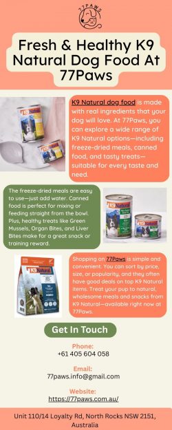 Fresh & Healthy K9 Natural Dog Food At 77Paws