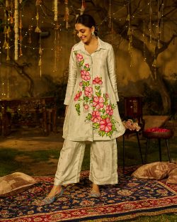 Buy Silk Handpainted Coord Set Online – Guleri