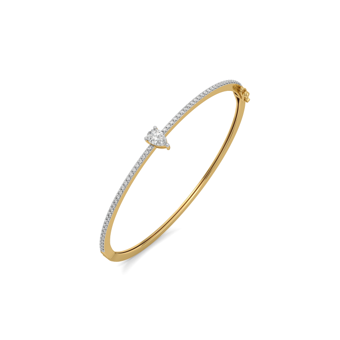 Soft Pearline – Pure Gold Lab Diamond Solitaire Bangle for Women