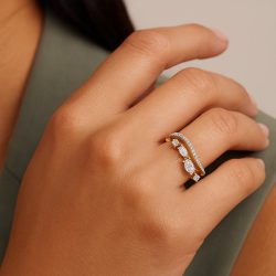 Buy Draped in Marquise Pure Gold Lab Diamond Ring Online