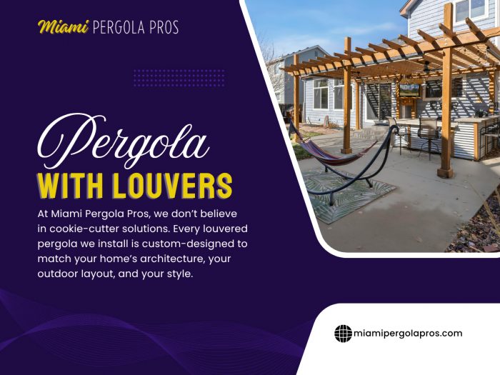 Pergola with louvers