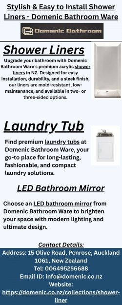 Stylish & Easy to Install Shower Liners – Domenic Bathroom Ware