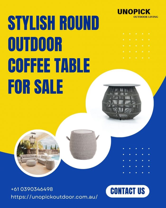 Stylish Round Outdoor Coffee Table For Sale