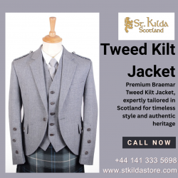 Braemar Tweed Kilt Jacket in Light Arrochar – Scottish Craftsmanship