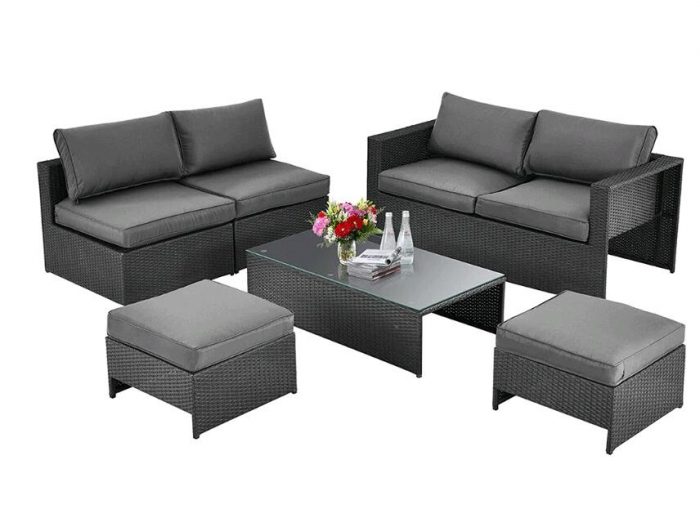 Space Saving Cushioned No Assembly Loveseat Armless Sofa