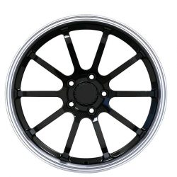 2-Pieces Mesh Spokes Forged Wheel Staggered Deep Dish Chrome Lip
