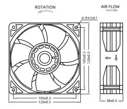 4 Inch DC12038 DC Axial Fan