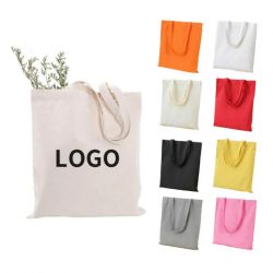 Fashion Luxury Heavy Duty Cotton Shopping Handbag Canvas Shoulder Tote Bag With Custom Printed Logo
