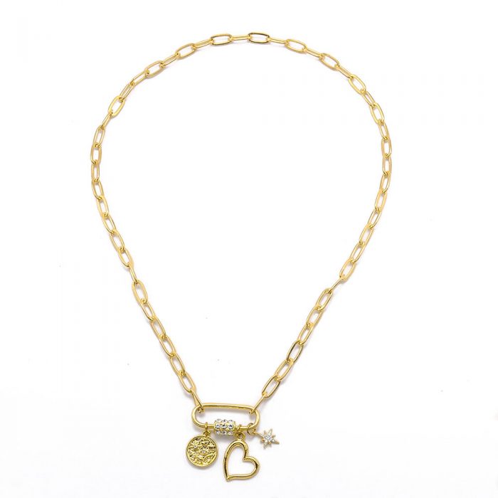 Carabiner Gold Chian Necklace