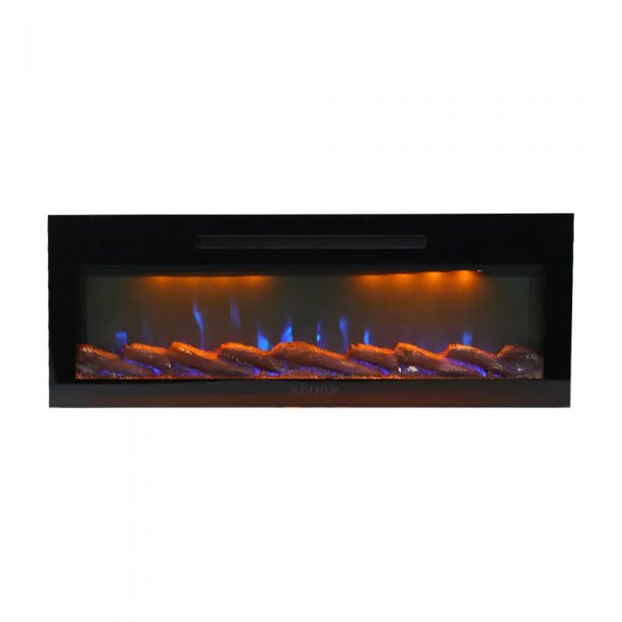 50″ Wall-Mounted Colorful Flame Smart Fireplace Heating Function