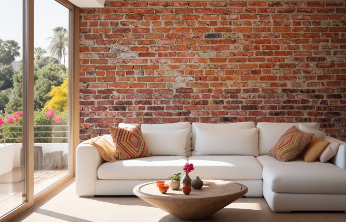 Rustic Red Brick Wallpaper Mural