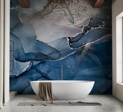 Blue Alcohol Ink Colors Wallpaper Murals