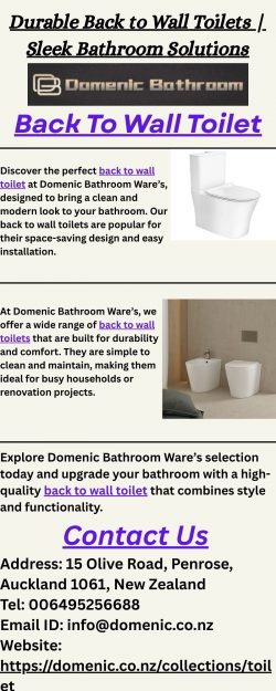 Durable Back to Wall Toilets | Sleek Bathroom Solutions