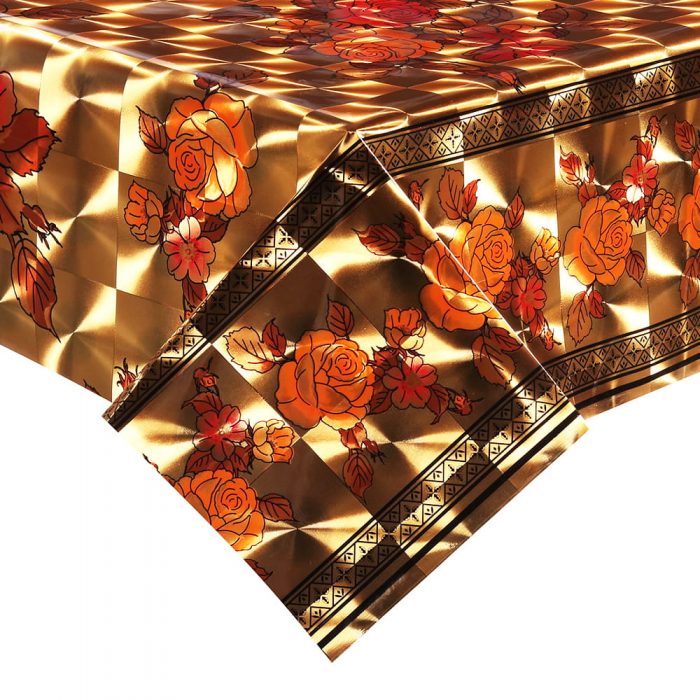 Embossed Gold & Silver Table Cloth