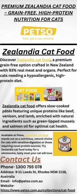 Premium Zealandia Cat Food – Grain-Free, High-Protein Nutrition for Cats