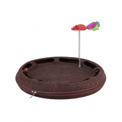 Interactive Round Cat Toy with Mouse