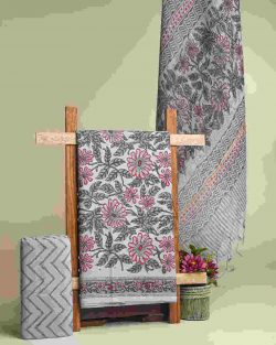 Shop Sanganeri Print Hand Block Cotton Suit with Kota Dupatta Online