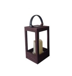 Metal Wind Lanterns Stainless Steel Wooden Candle Holders