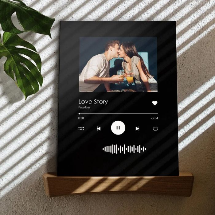 Luce notturna in vetro Spotify personalizzata