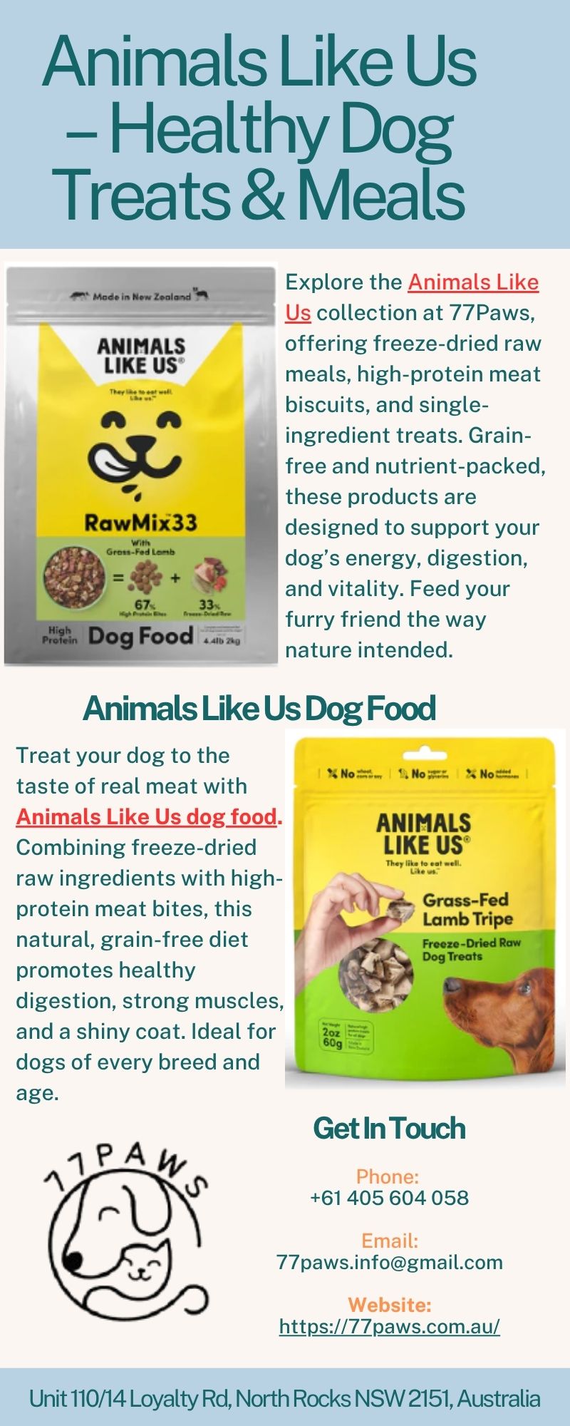 Animals Like Us – Healthy Dog Treats & Meals