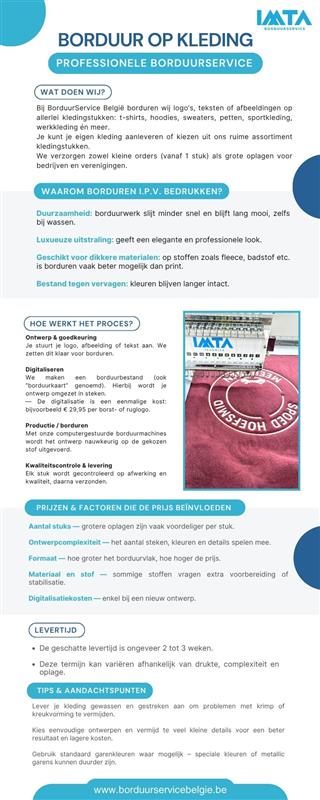 Borduur op Kleding Professionele Bordurrservice