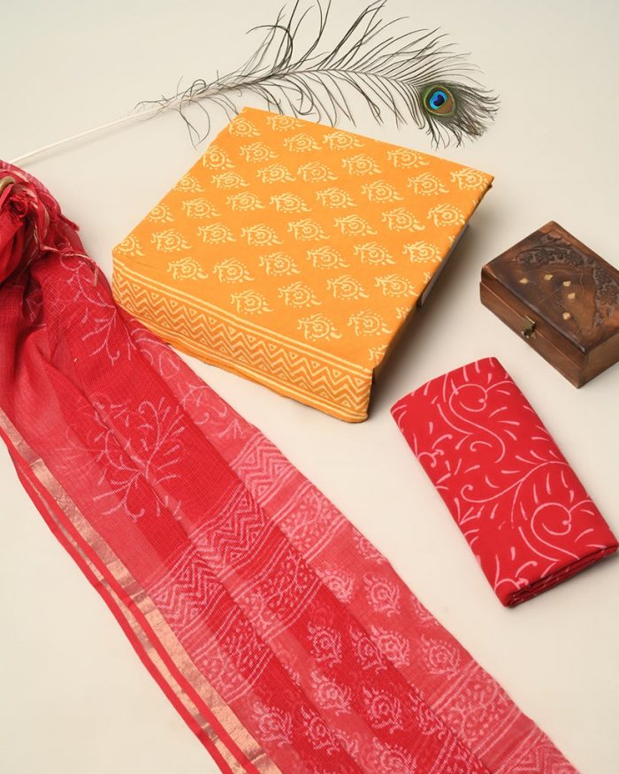 Buy Cotton Suits with Kota Doria Dupatta Online