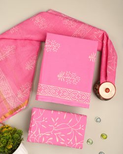 Shop Exclusive Hand Block Discharge Printed Cotton Suit Online