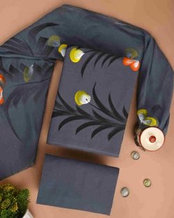 New Hand Printed Cotton Suit with Chiffon Dupatta – Chavi Fashion