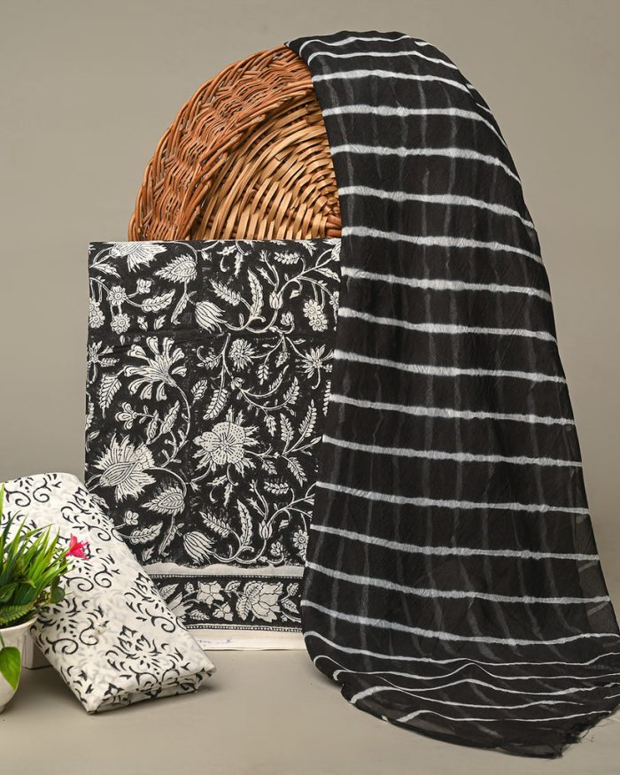 Premium Hand Block Sanganeri Print Cotton Suit – Ethnic Adda