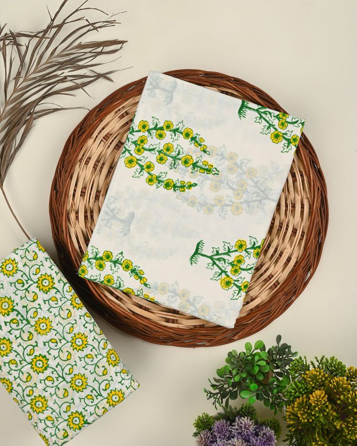 Buy Elegant Sanganeri-Printed Cotton Top & Bottom Set Online