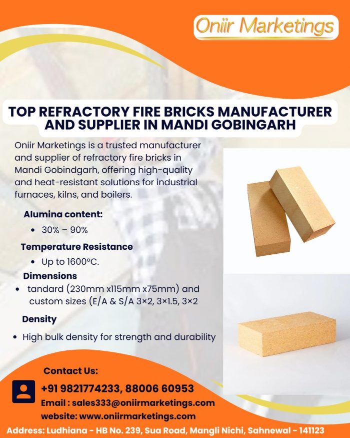 Top Refractory Fire Bricks Manufacturer and Supplier in Mandi Gobingarh