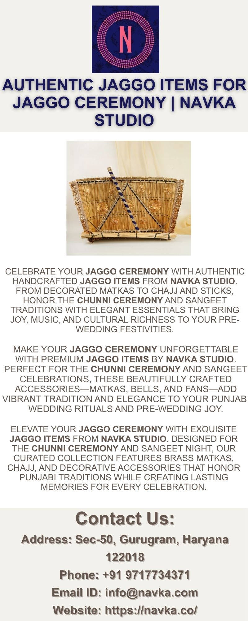Premium Jaggo Items for Jaggo Ceremony | Navka Studio