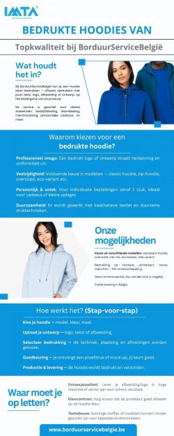 Bedrukte Hoodies Van Topkwaliteit bij Boduurservice Belgie